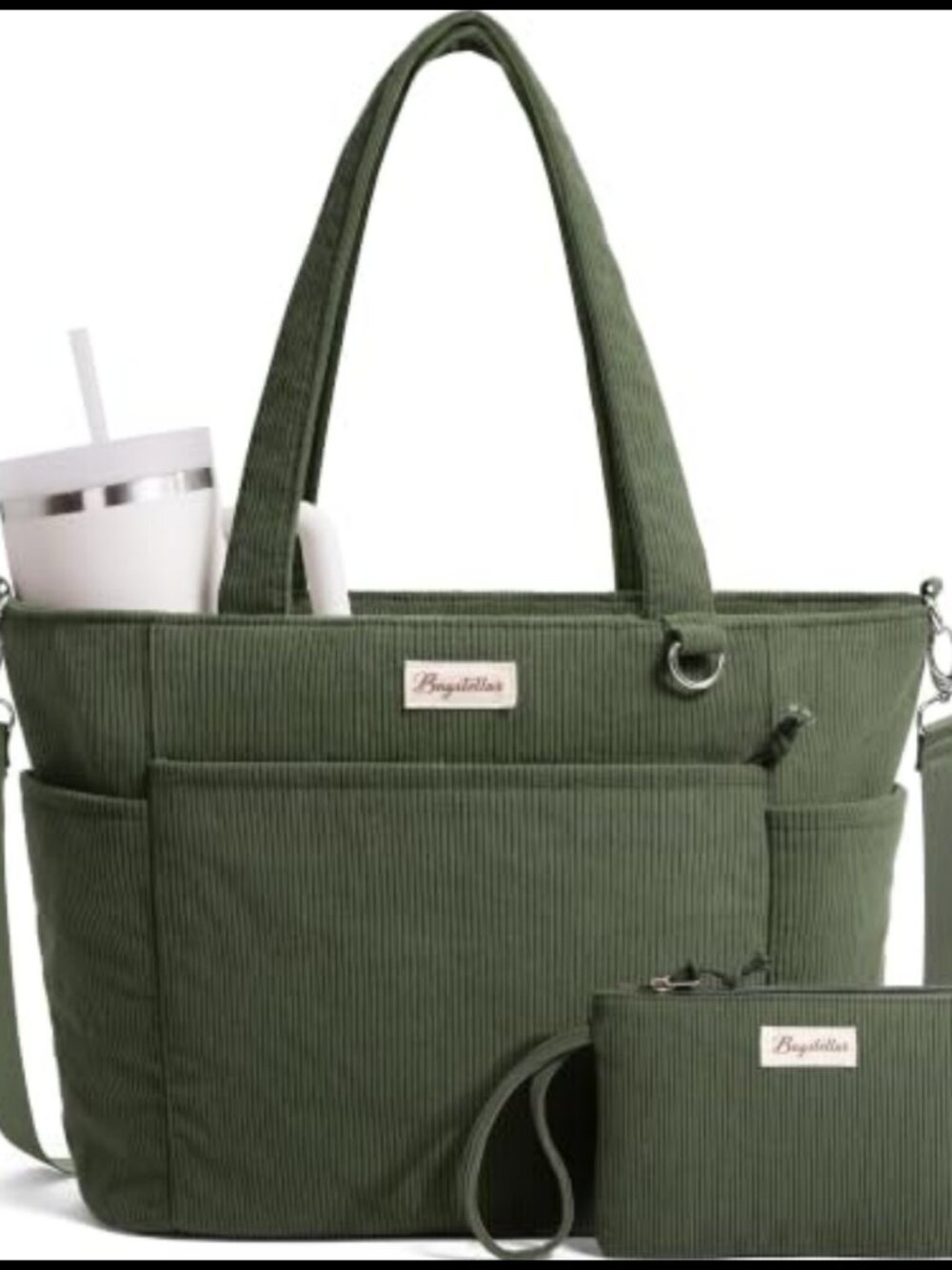 Corduroy Tote Bag for Women Lightweight Travel Laptop Purse